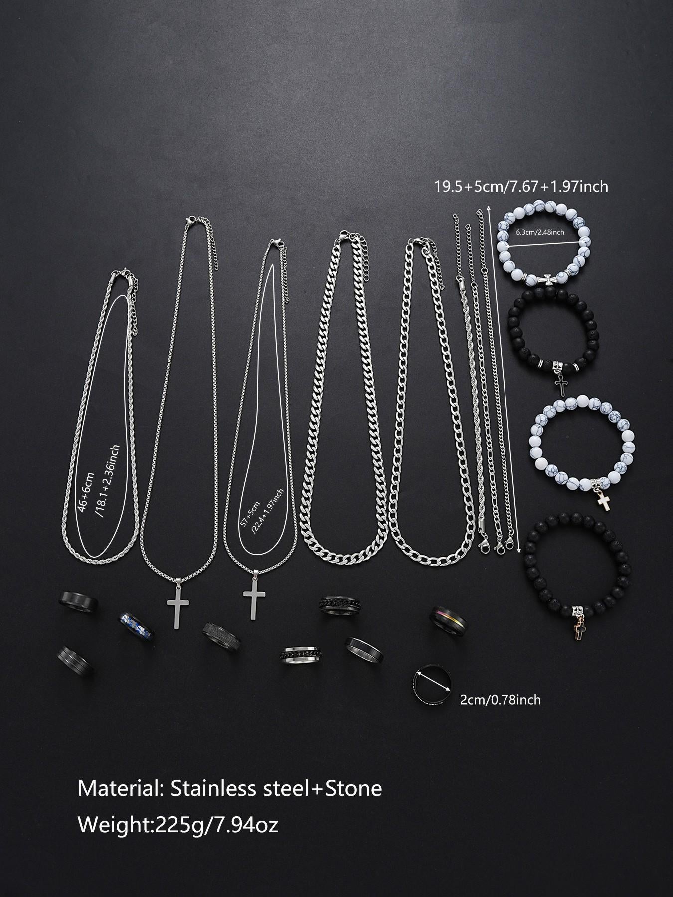 Men’s Stainless Steel Jewelry Set