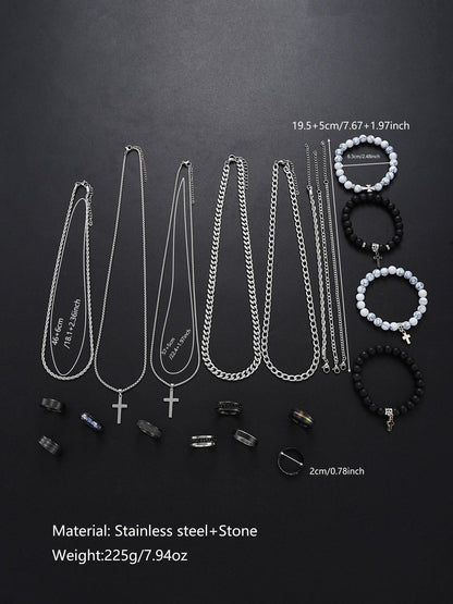 Men’s Stainless Steel Jewelry Set