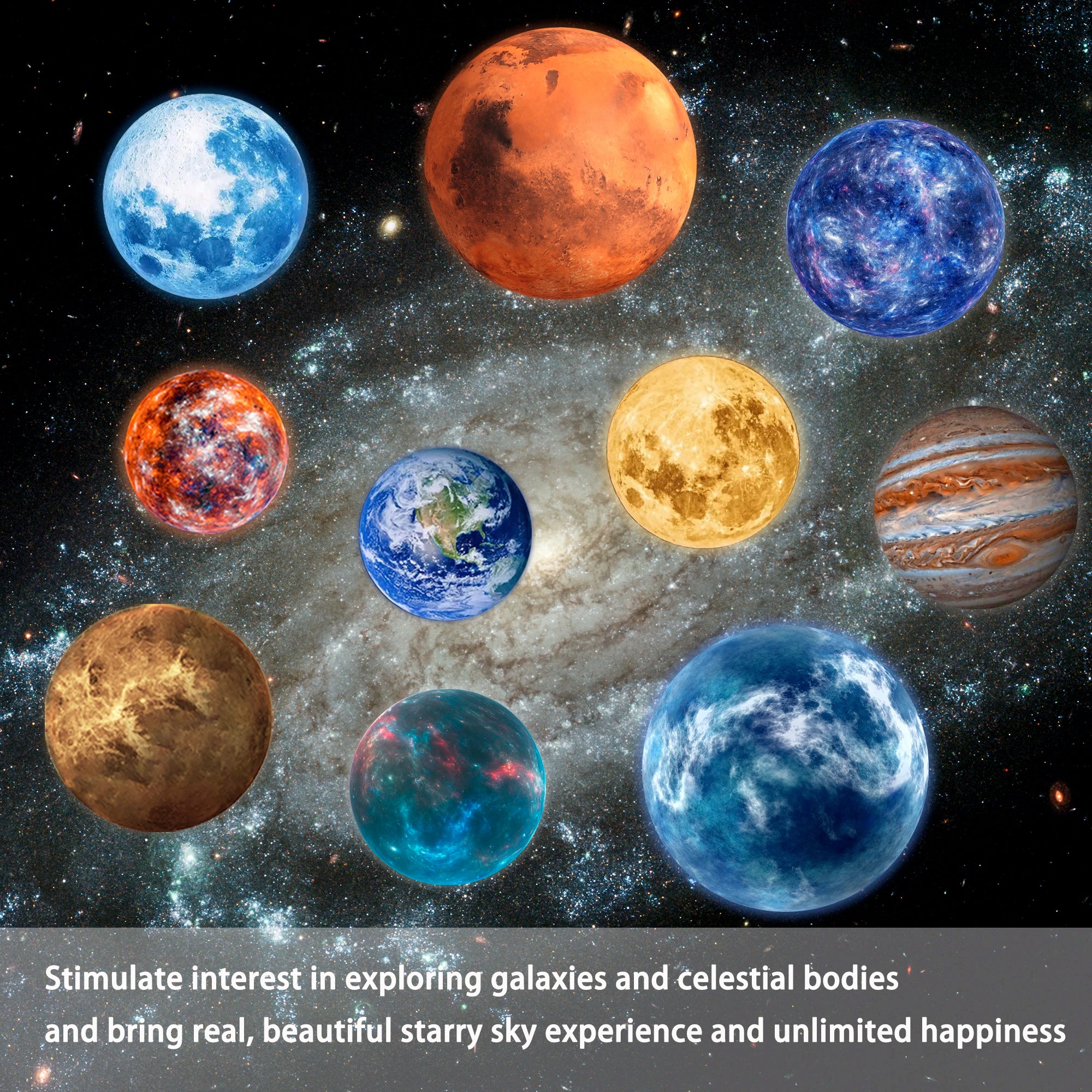 Galaxy Planet Projection Night Light For Bedrooms
