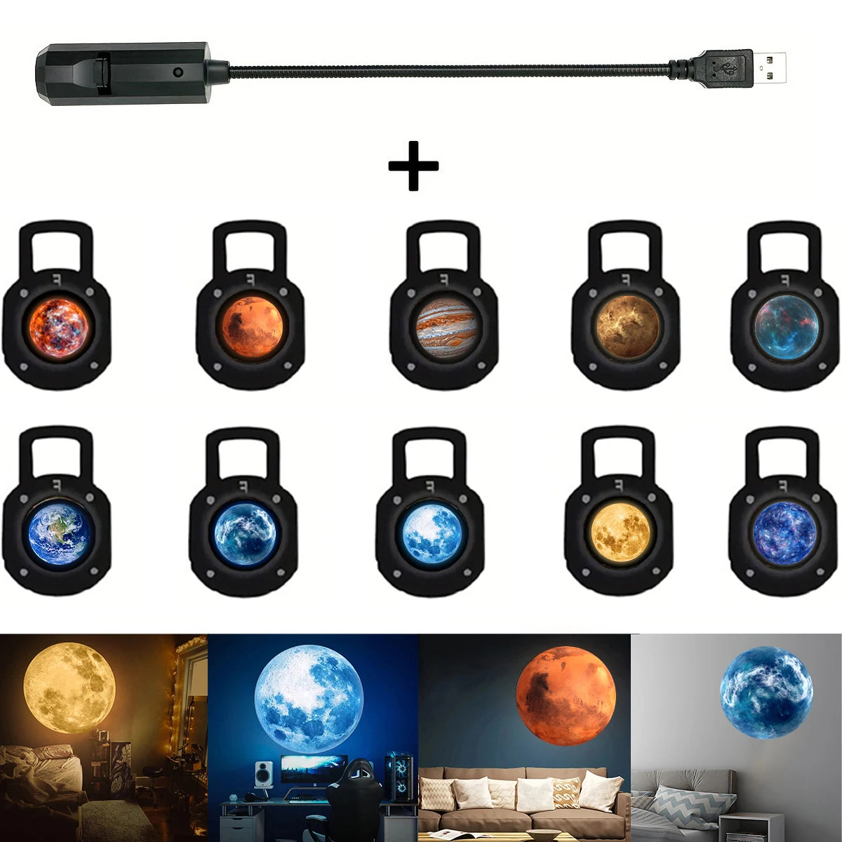 Galaxy Planet Projection Night Light For Bedrooms